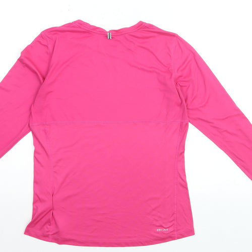Nike Women's Pink Dri-FIT Long Sleeve Running Top Size M