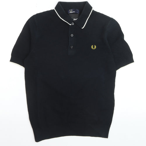 Fred Perry x Marshall Black Cotton Men's Polo Shirt S Short Sleeve
