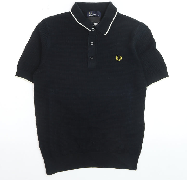 Fred Perry x Marshall Black Cotton Men's Polo Shirt S Short Sleeve