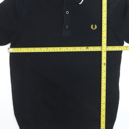 Fred Perry x Marshall Black Cotton Men's Polo Shirt S Short Sleeve