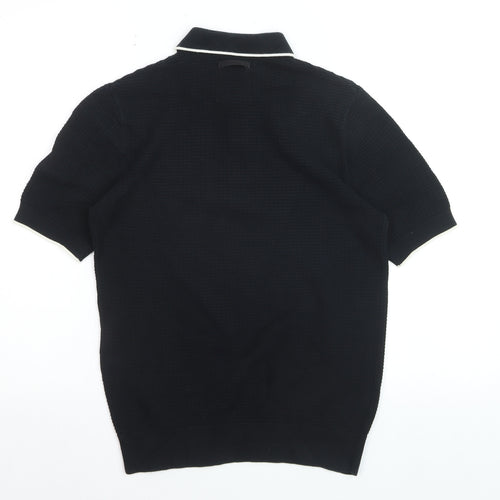 Fred Perry x Marshall Black Cotton Men's Polo Shirt S Short Sleeve