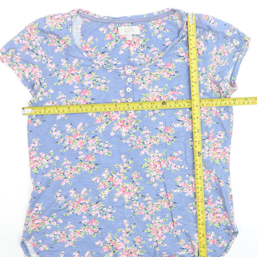 Laura Ashley Women’s Blue Floral Cotton Short Sleeve T-Shirt UK 12