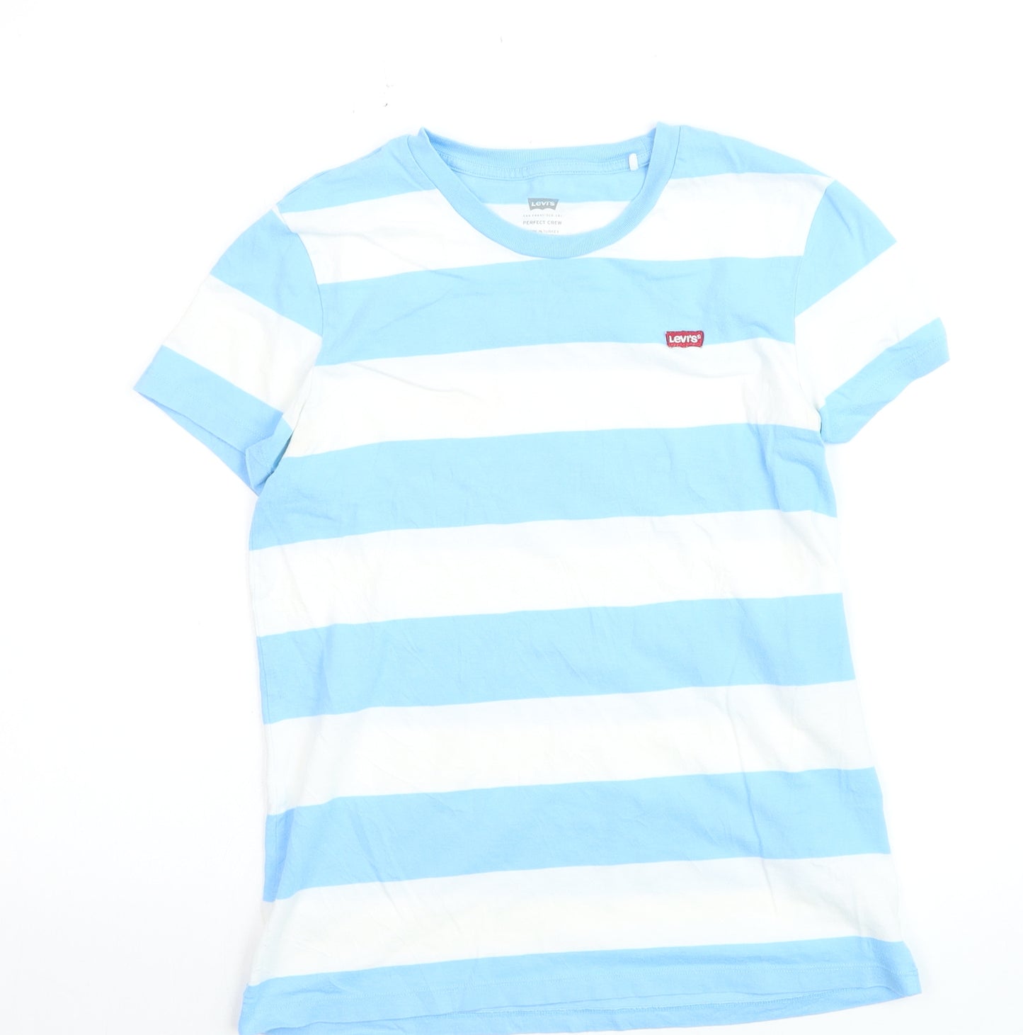 Levi's Men's Blue White Striped Crew Neck T-Shirt XS