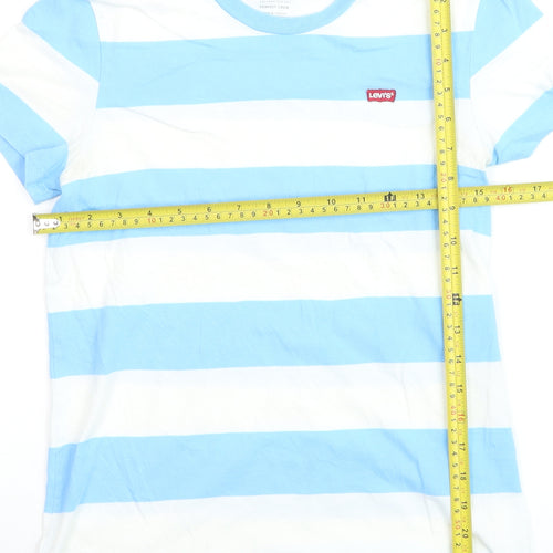 Levi's Men's Blue White Striped Crew Neck T-Shirt XS