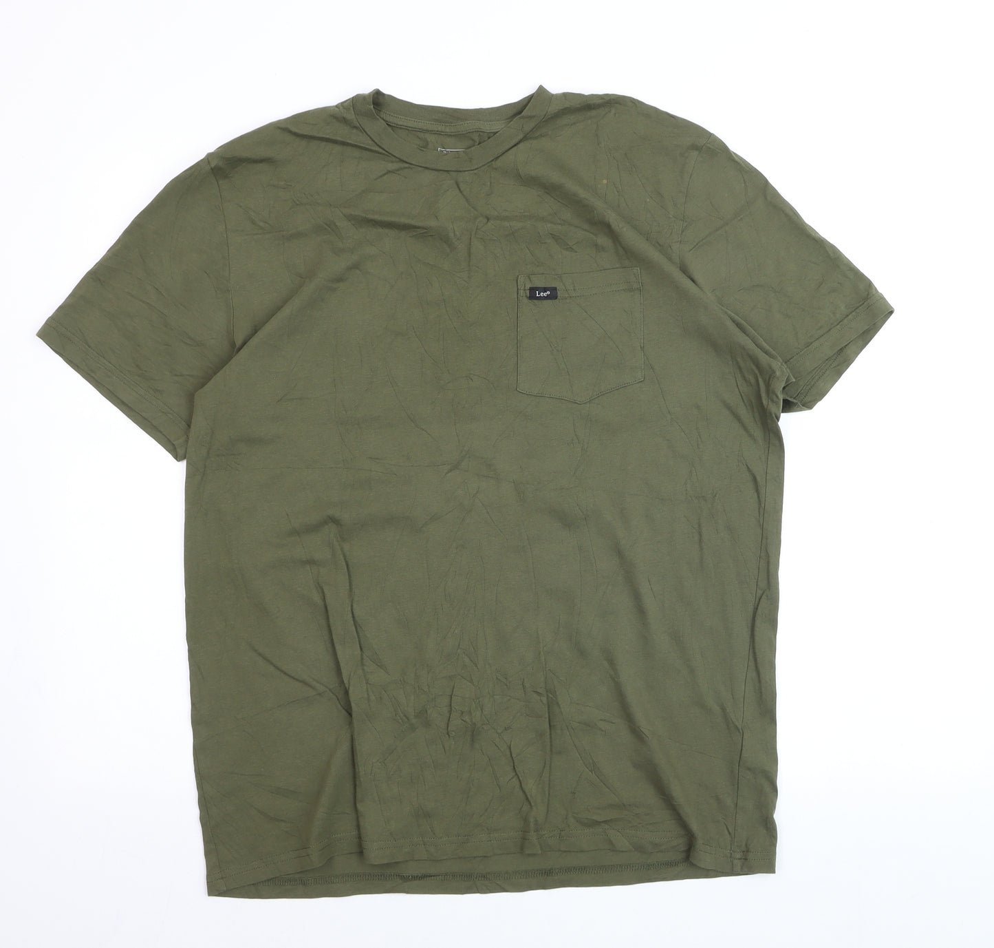 Lee Men's Green Regular Fit Cotton T-Shirt Size L