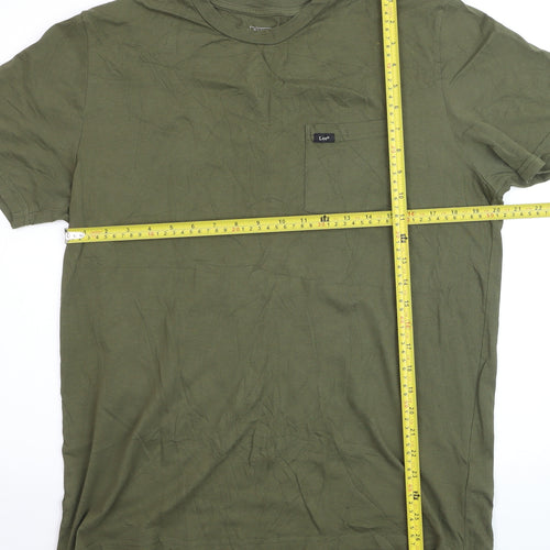Lee Men's Green Regular Fit Cotton T-Shirt Size L
