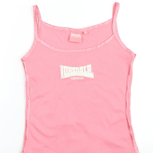 Lonsdale Women's Pink Scoop Neck Camisole Tank Top Size 8
