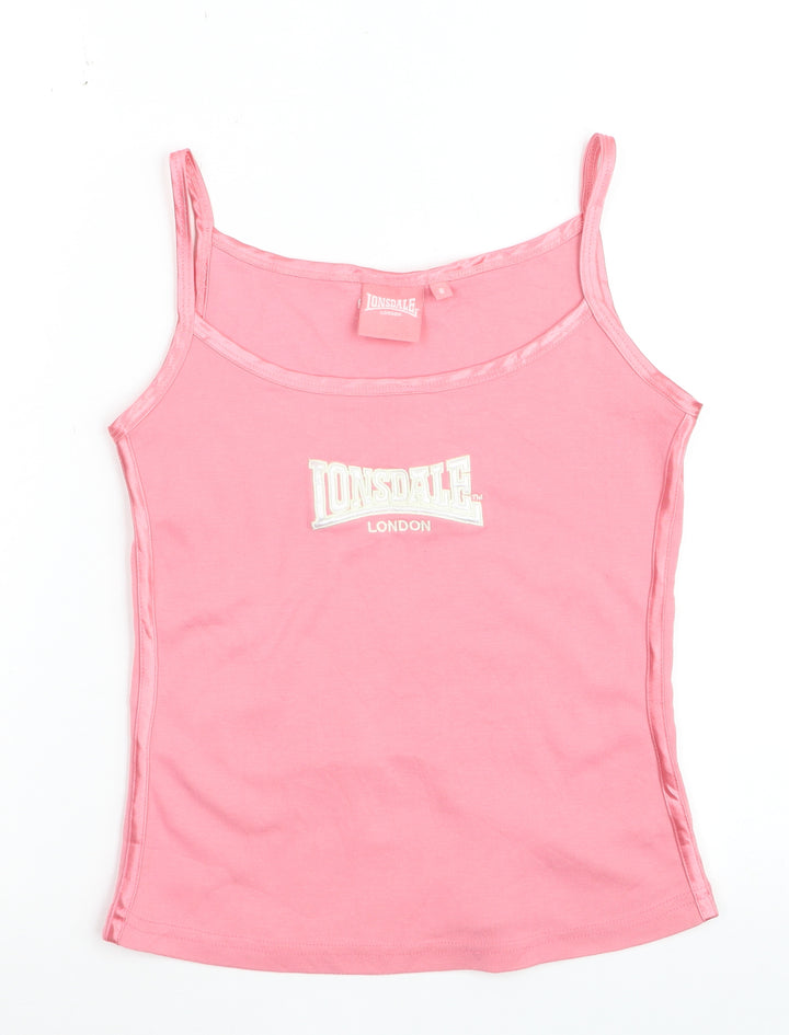 Lonsdale Women's Pink Scoop Neck Camisole Tank Top Size 8