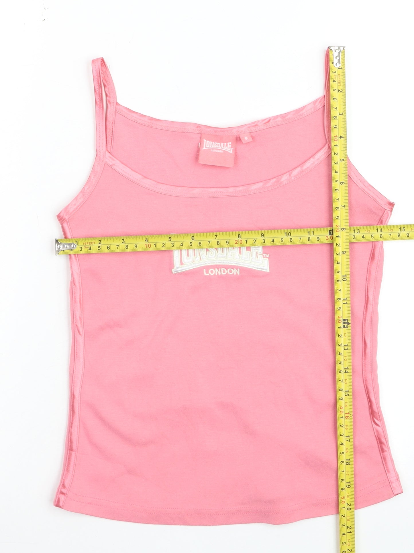 Lonsdale Women's Pink Scoop Neck Camisole Tank Top Size 8