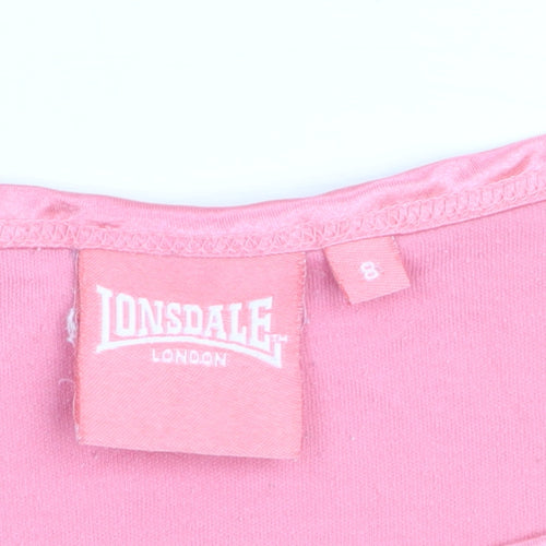 Lonsdale Women's Pink Scoop Neck Camisole Tank Top Size 8