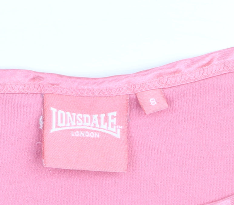 Lonsdale Women's Pink Scoop Neck Camisole Tank Top Size 8