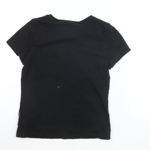 PUMA Boys Black 9-10 Years Graphic Logo Cotton T-Shirt