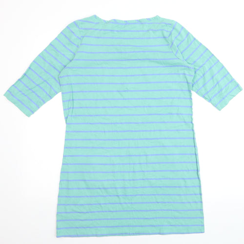 Boden Women’s Blue Striped Shift Dress Size 12 Cotton 3/4 Sleeve