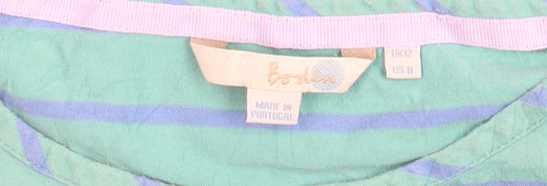 Boden Women’s Blue Striped Shift Dress Size 12 Cotton 3/4 Sleeve