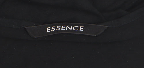 Essence Women’s Black V-Neck 3/4 Sleeve Tunic Blouse Size 20