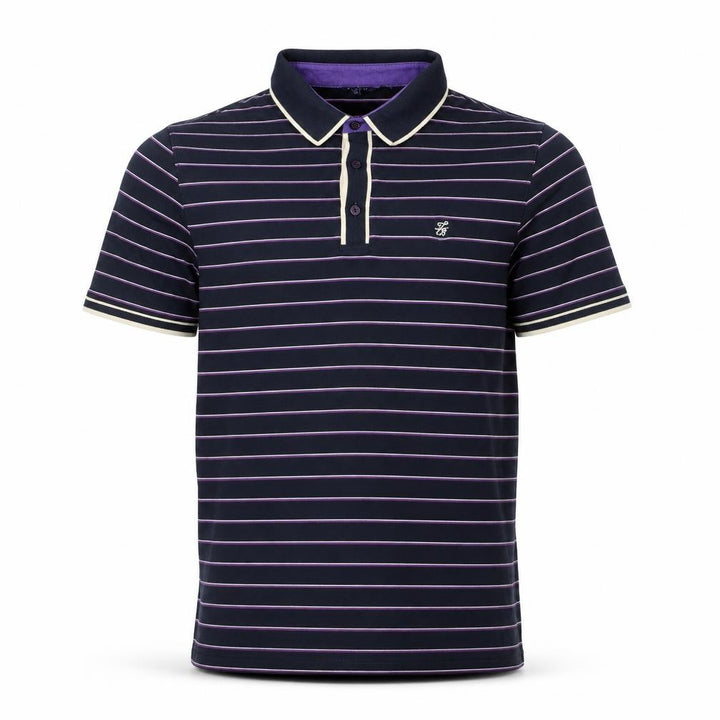 Ted Baker Men's Blue Striped Polo Shirt Size L Cotton Blend