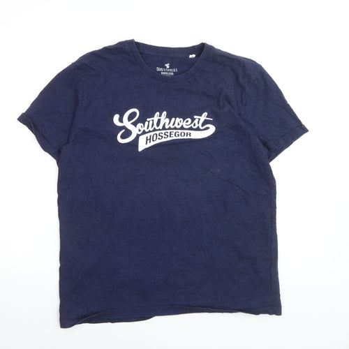 Southwest Hossegor Men's Blue Cotton Graphic T-Shirt Size L