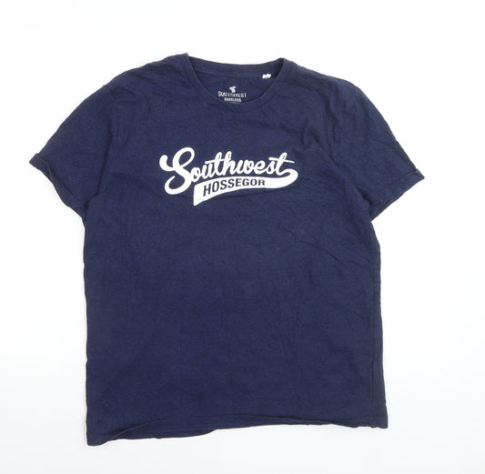 Southwest Hossegor Men's Blue Cotton Graphic T-Shirt Size L