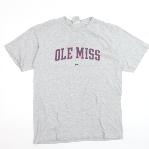 Nike Mens Grey Ole Miss Graphic Crew Neck Short Sleeve T-Shirt Size M