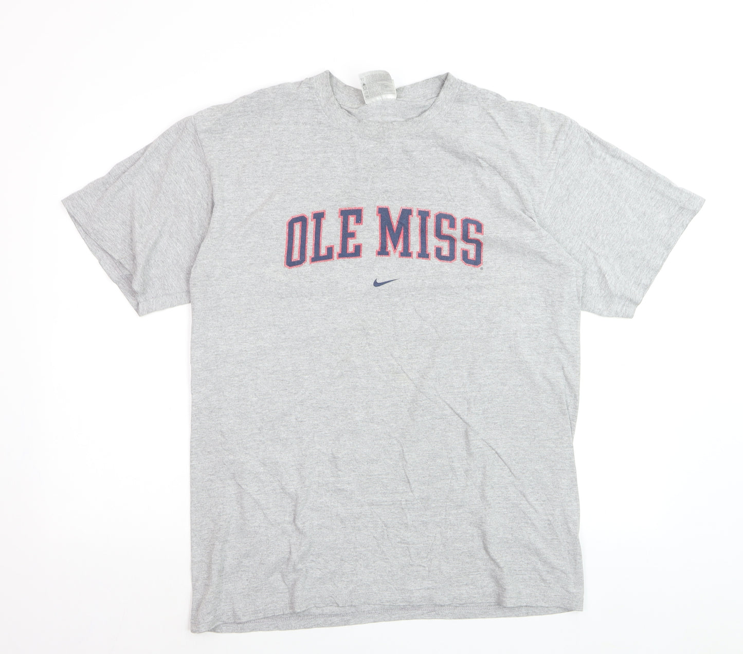 Nike Mens Grey Ole Miss Graphic Crew Neck Short Sleeve T-Shirt Size M
