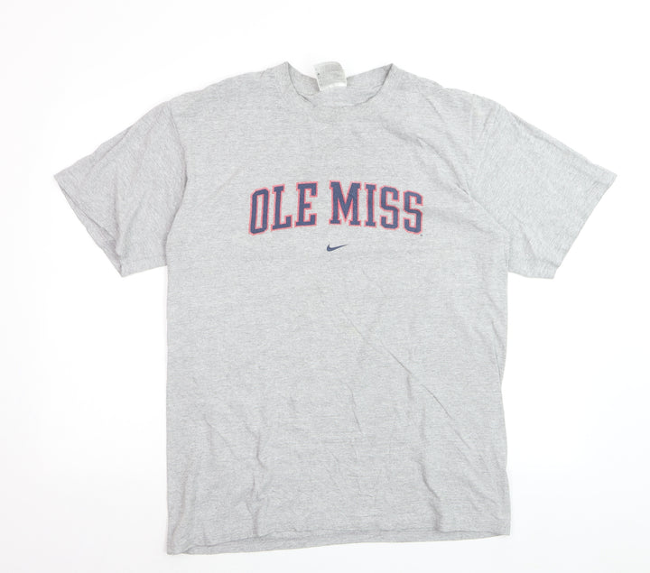 Nike Mens Grey Ole Miss Graphic Crew Neck Short Sleeve T-Shirt Size M