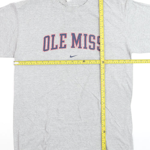 Nike Mens Grey Ole Miss Graphic Crew Neck Short Sleeve T-Shirt Size M