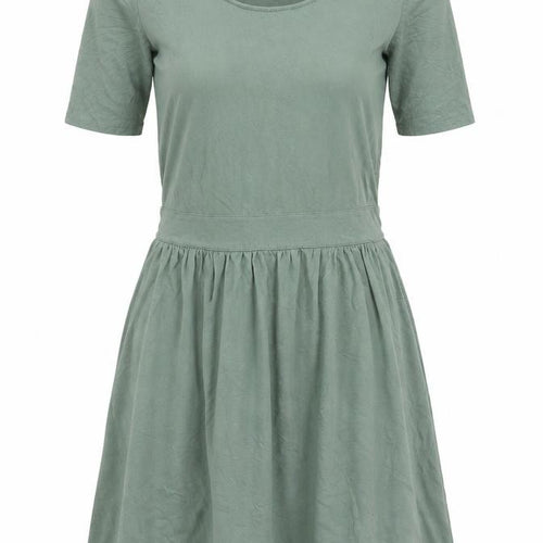 Lands' End Womens Green Fit & Flare Jersey Dress Size S