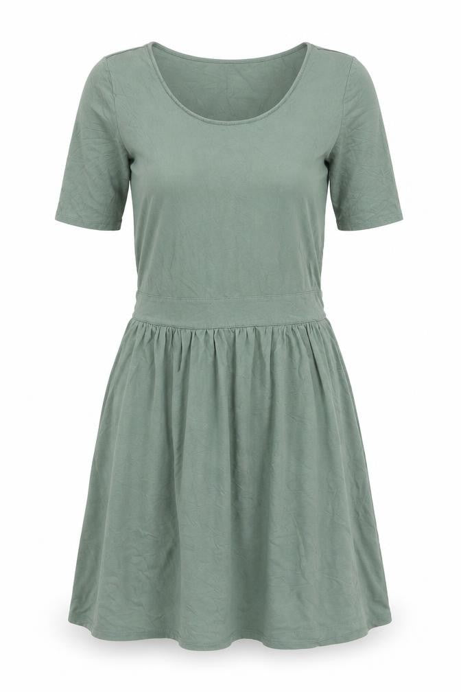 Lands' End Womens Green Fit & Flare Jersey Dress Size S