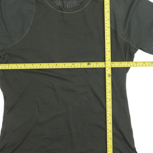 Sweaty Betty Women's Green Wool Blend Long Sleeve Jersey Top Size M