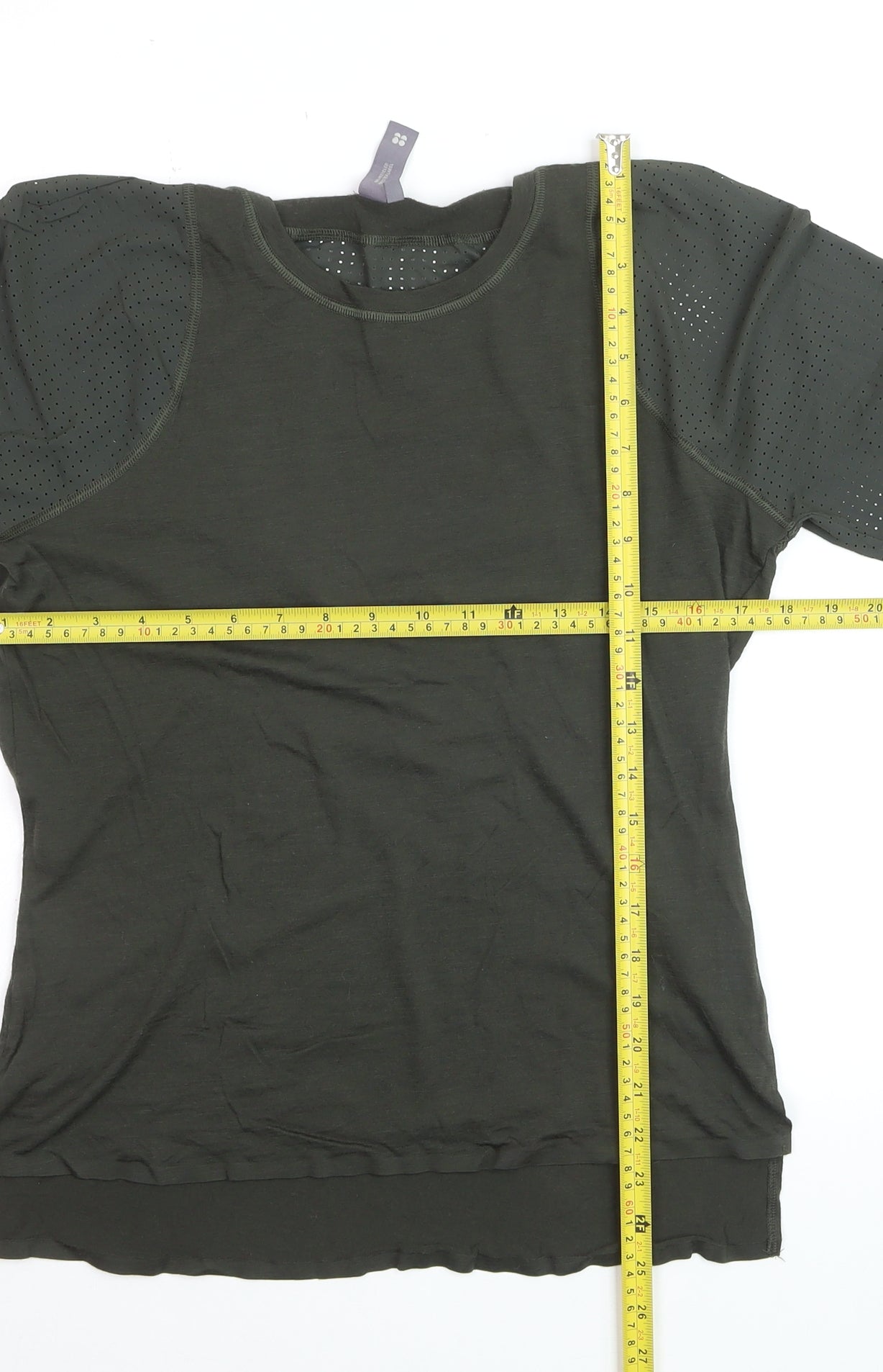 Sweaty Betty Women's Green Wool Blend Long Sleeve Jersey Top Size M