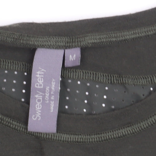 Sweaty Betty Women's Green Wool Blend Long Sleeve Jersey Top Size M