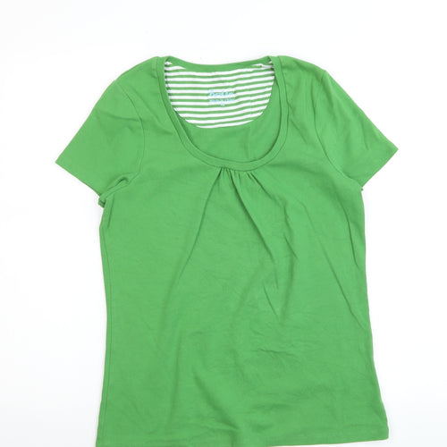 Boden Women Green Size 10 Short Sleeve Basic Cotton T-Shirt