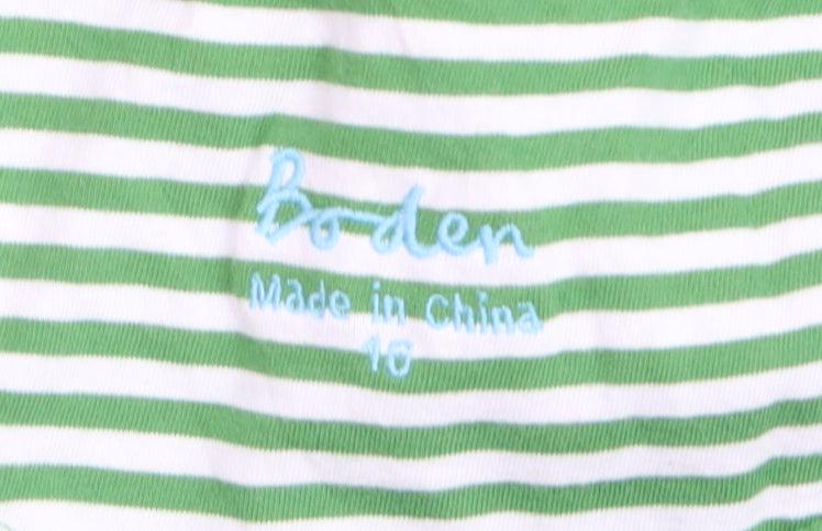 Boden Women Green Size 10 Short Sleeve Basic Cotton T-Shirt
