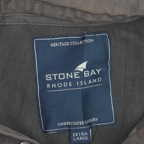 Stone Bay Men’s Brown Striped Long Sleeve Polo Shirt XL