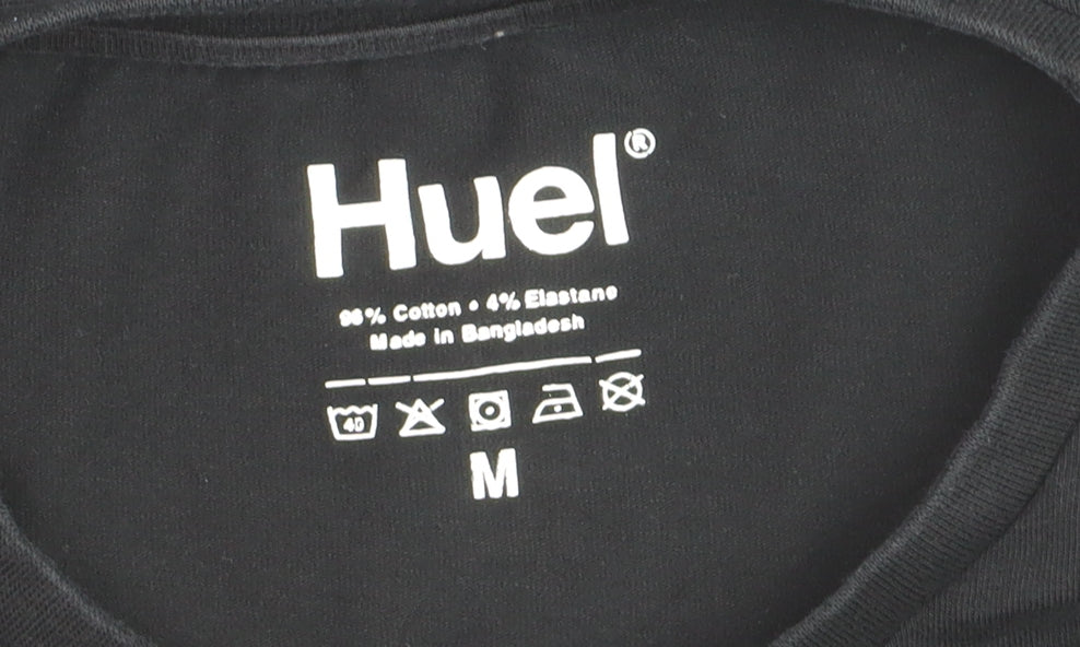 Huel Men's Black Cotton Stretch Crew Neck T-Shirt Size M