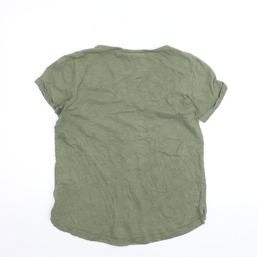TOG24 Women's Green Button-Up Short Sleeve Cotton Top Size 8