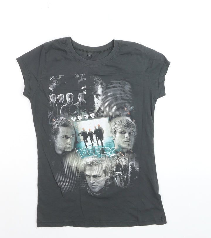 Continental Women's Black McFly Graphic Short Sleeve Cotton T-Shirt M