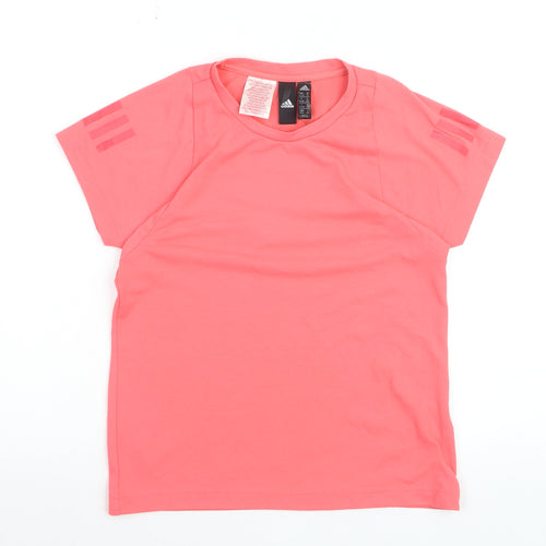 Adidas Girls Coral Pink Crew Neck Short Sleeve T-Shirt 11-12 Years