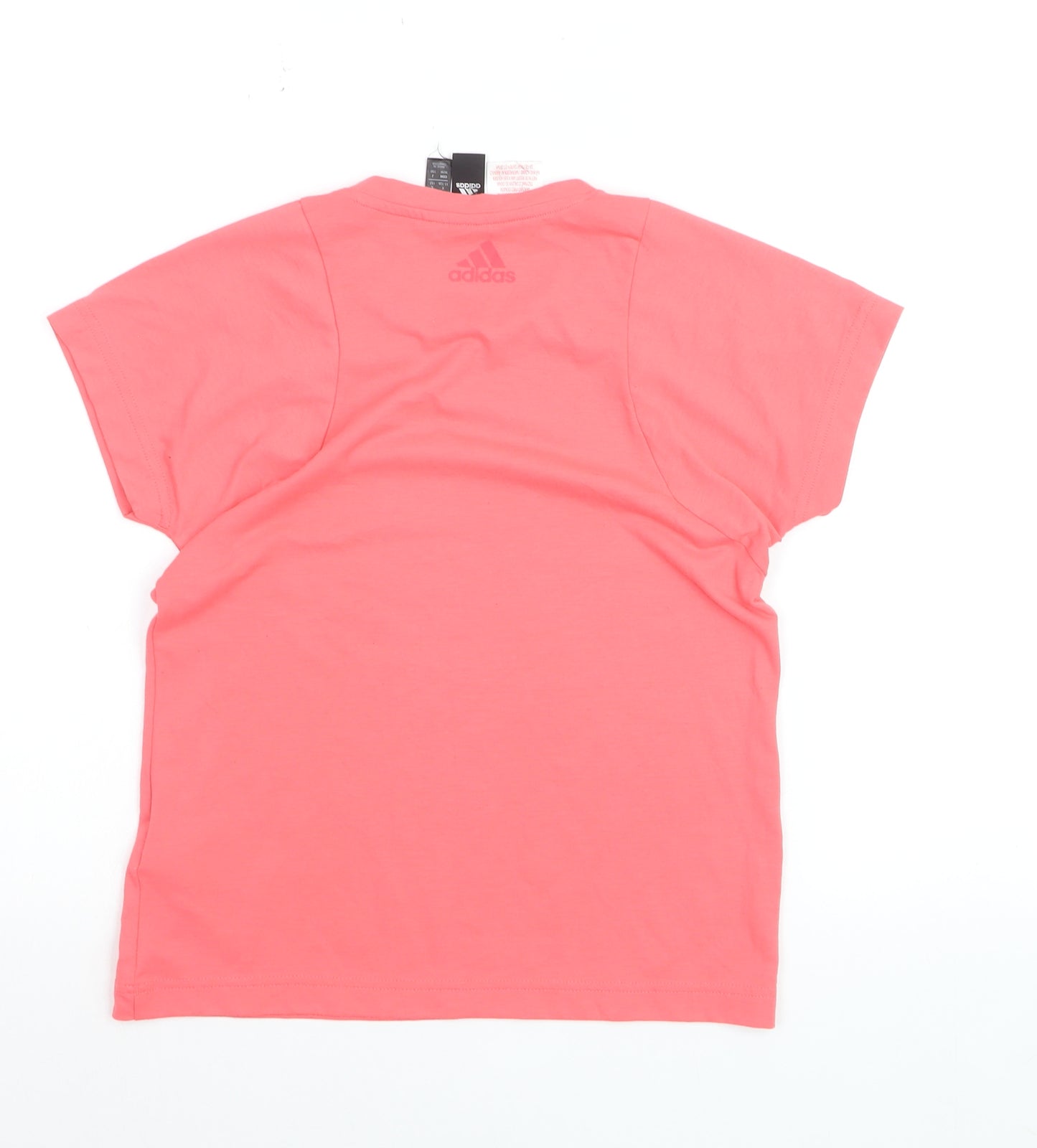Adidas Girls Coral Pink Crew Neck Short Sleeve T-Shirt 11-12 Years