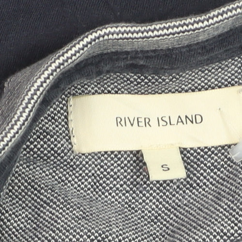 River Island Men's Navy Polo Shirt S 100% Cotton Short Sleeve