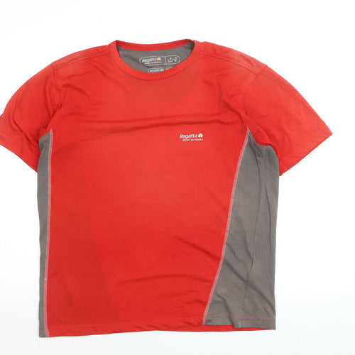 Regatta Men's Red Grey Adventure Tech Outdoor Short Sleeve T-Shirt S