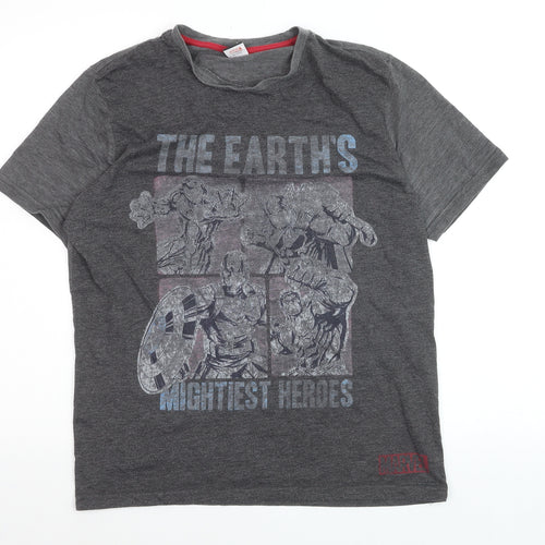 George Marvel Comics Boys Grey Medium Avengers Superhero Graphic T-Shirt