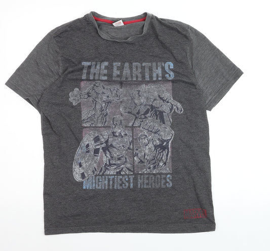 George Marvel Comics Boys Grey Medium Avengers Superhero Graphic T-Shirt