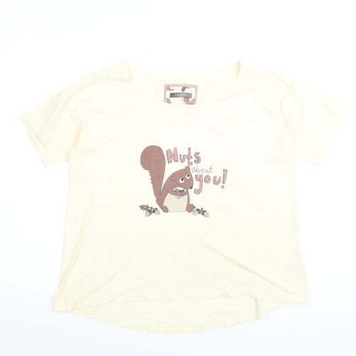 Marks and Spencer Women’s Ivory Funny Animal Nightshirt UK 14