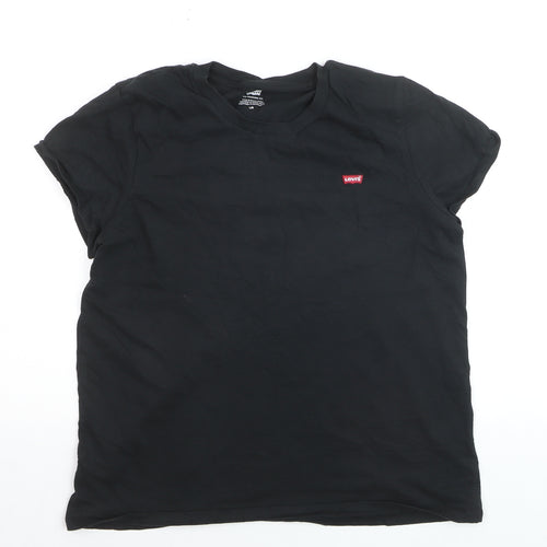 Levi's Men's Black Cotton Crew Neck Short Sleeve T-Shirt L