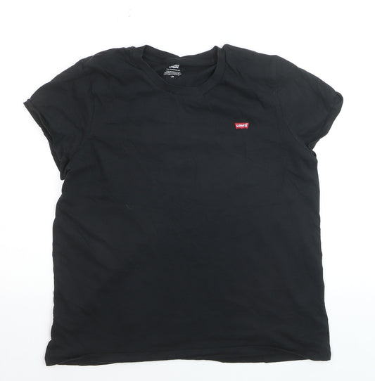 Levi's Men's Black Cotton Crew Neck Short Sleeve T-Shirt L