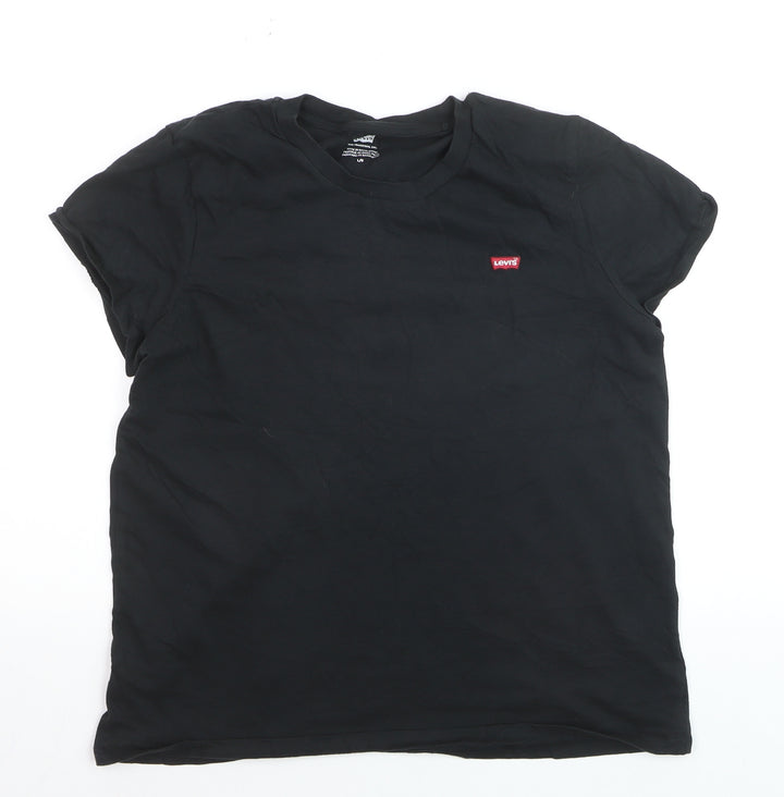 Levi's Men's Black Cotton Crew Neck Short Sleeve T-Shirt L