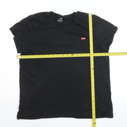 Levi's Men's Black Cotton Crew Neck Short Sleeve T-Shirt L