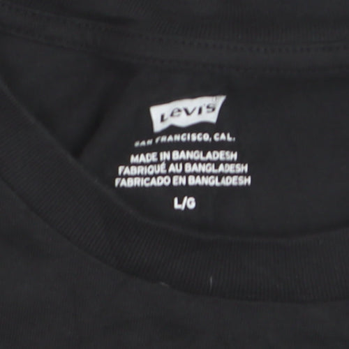 Levi's Men's Black Cotton Crew Neck Short Sleeve T-Shirt L