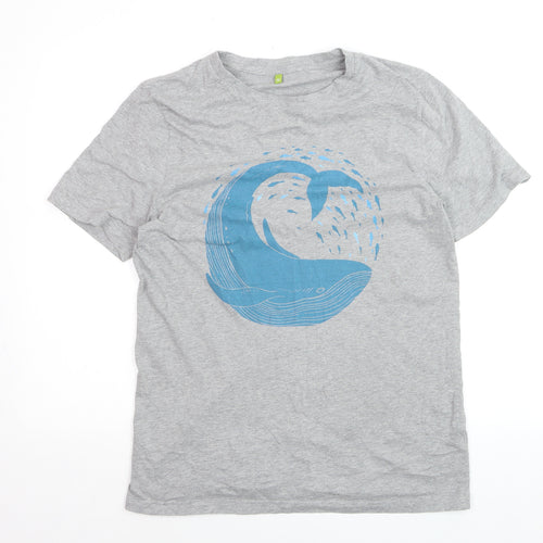 Rapanui Men's Grey Whale Graphic T-Shirt Size M Organic Cotton
